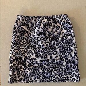 2000s blue leopard print mini skirt/strapless
